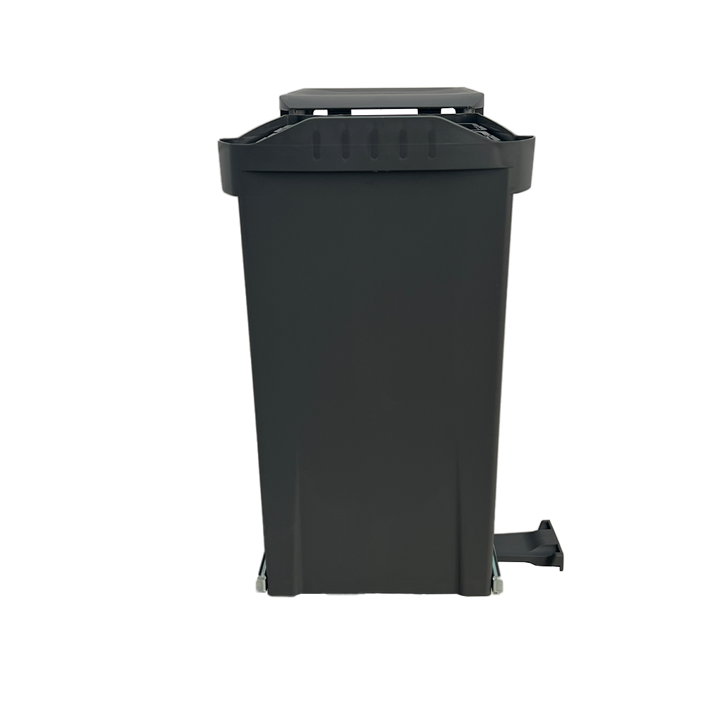 Affaldssystem til køkkenskab med 2x14 liter spande i mørkegrå og automatisk fuldudtræk • Amsterdam 2-28 - Copenhagenhomedesign