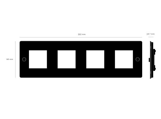 4G bagplade uden indsats (vandret), messing • Buster + Punch - Copenhagenhomedesign
