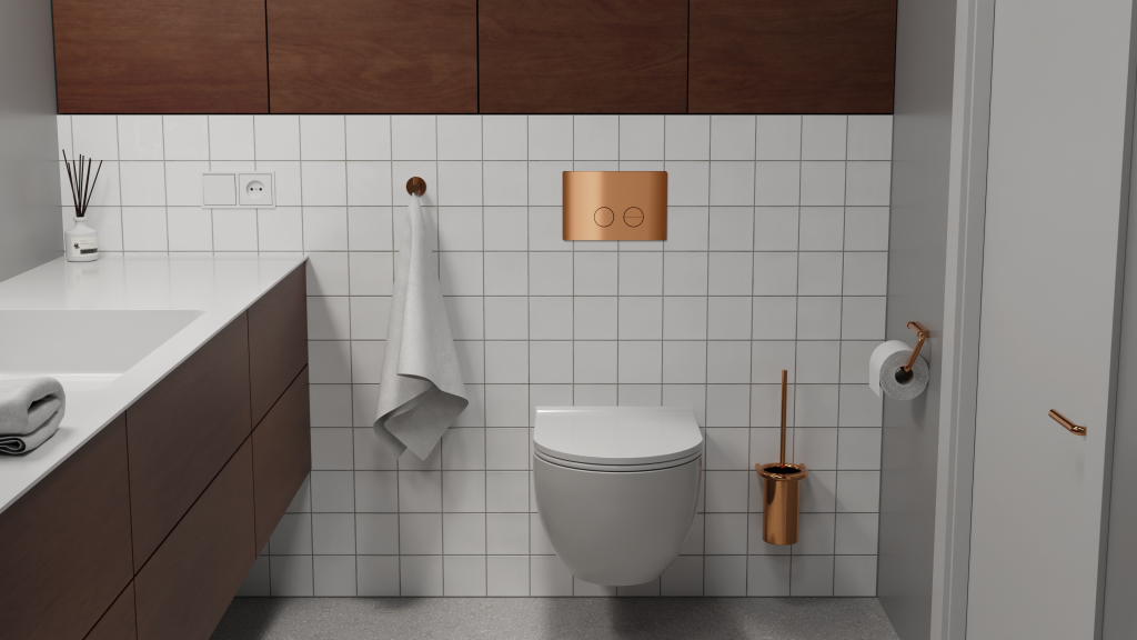 Toalettrullehållare, koppar finish • d line