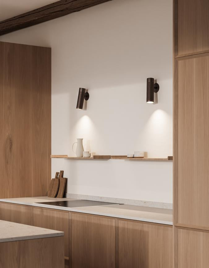 Patrone Recessed vägglampa med täckplatta, brunerad mässing • Thorup Copenhagen