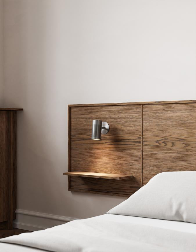 Patrone Recessed Small vägglampa med täckplatta, rostfritt stål-look • Thorup Copenhagen