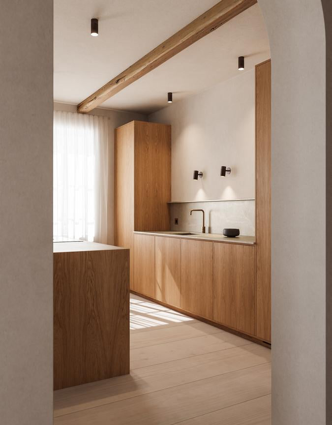 Patrone Recessed Small vägglampa med täckplatta, brunerad mässing • Thorup Copenhagen