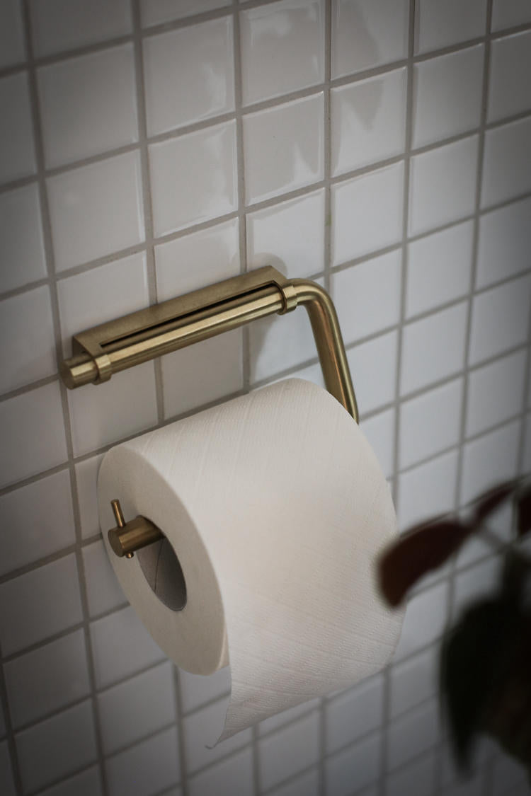 Toalettrullehållare, borstat mässing finish • d line