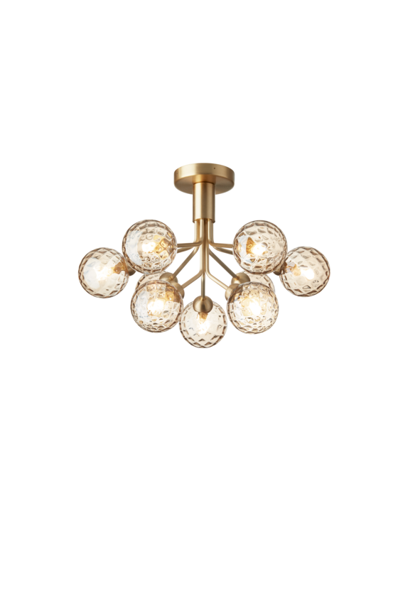Apiales 9 Ceiling ljuskrona, brushed brass / optic gold • NUURA