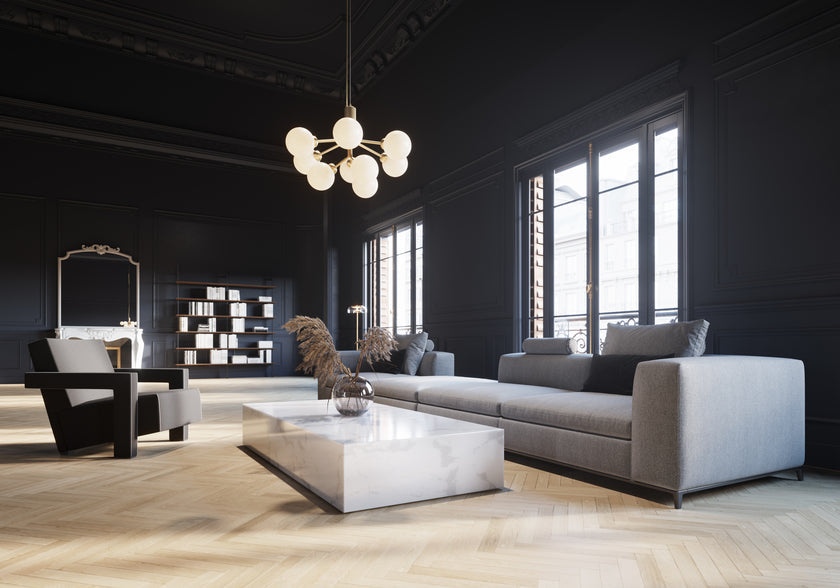 Apiales 9 ljuskrona, brushed brass / opal • NUURA