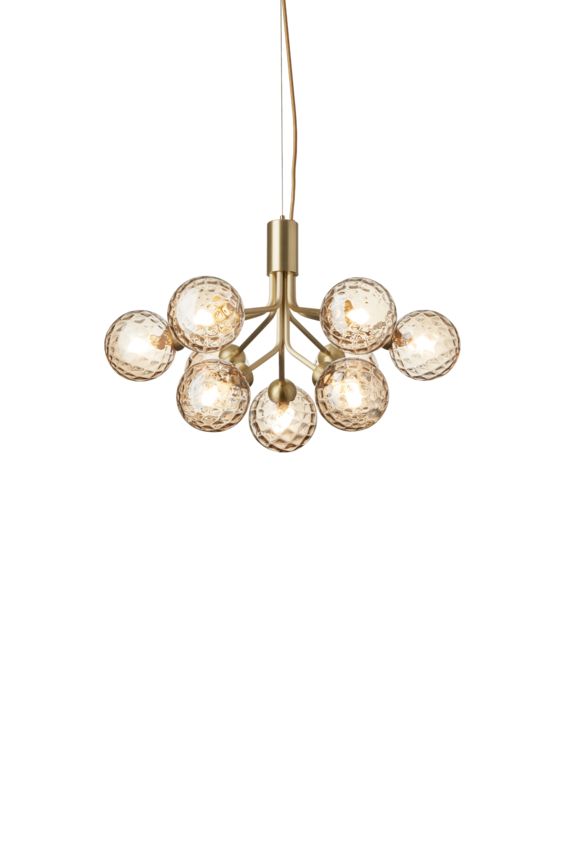Apiales 9 ljuskrona, brushed brass / optic gold • NUURA