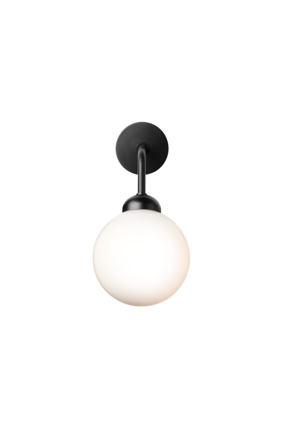 Apiales Wall Hard-wired vägglampa, satin black / opal • NUURA