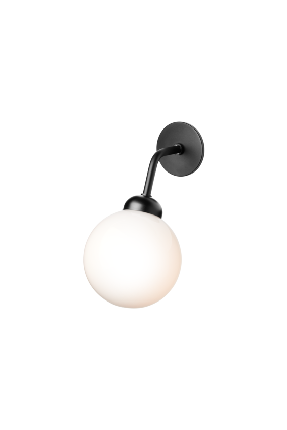 Apiales Wall Hard-wired vägglampa, satin black / opal • NUURA