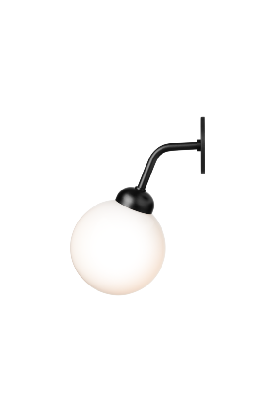 Apiales Wall Hard-wired vägglampa, satin black / opal • NUURA