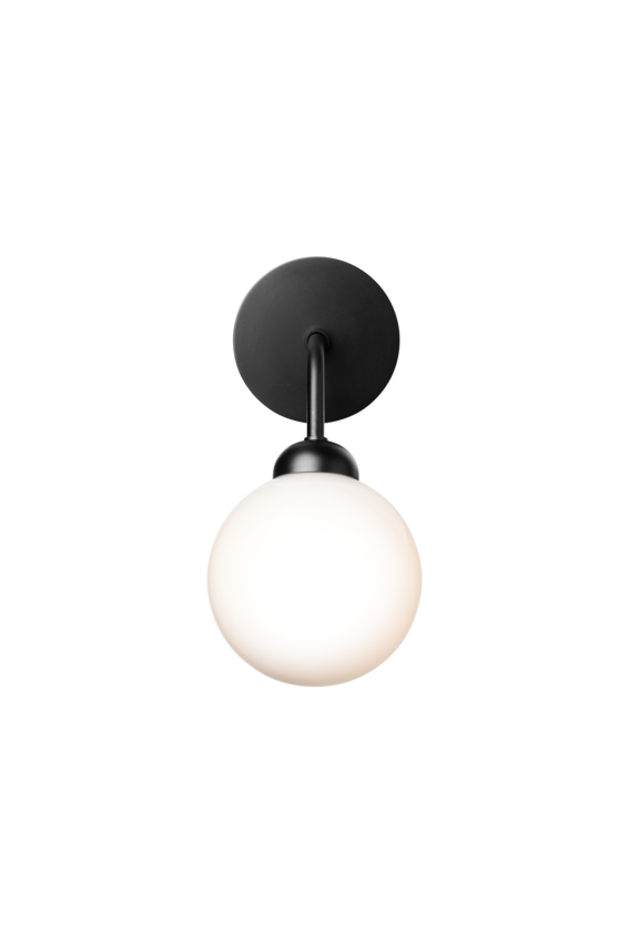 Apiales Wall vägglampa, satin black / opal • NUURA