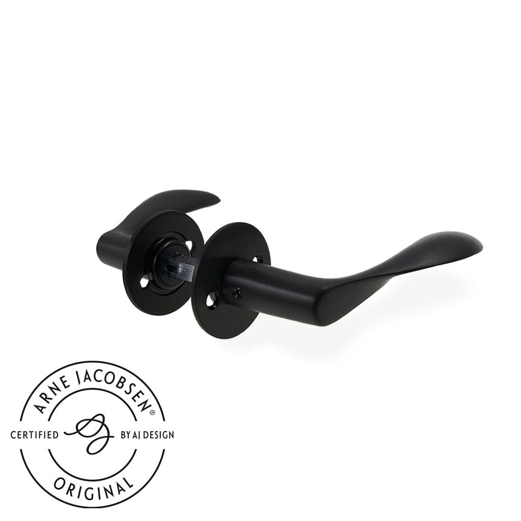 Arne Jacobsen Dörrhandtag – AJ97 dörrhandtag med charcoal-finish 97 mm. Liten modell c/c 30 mm.