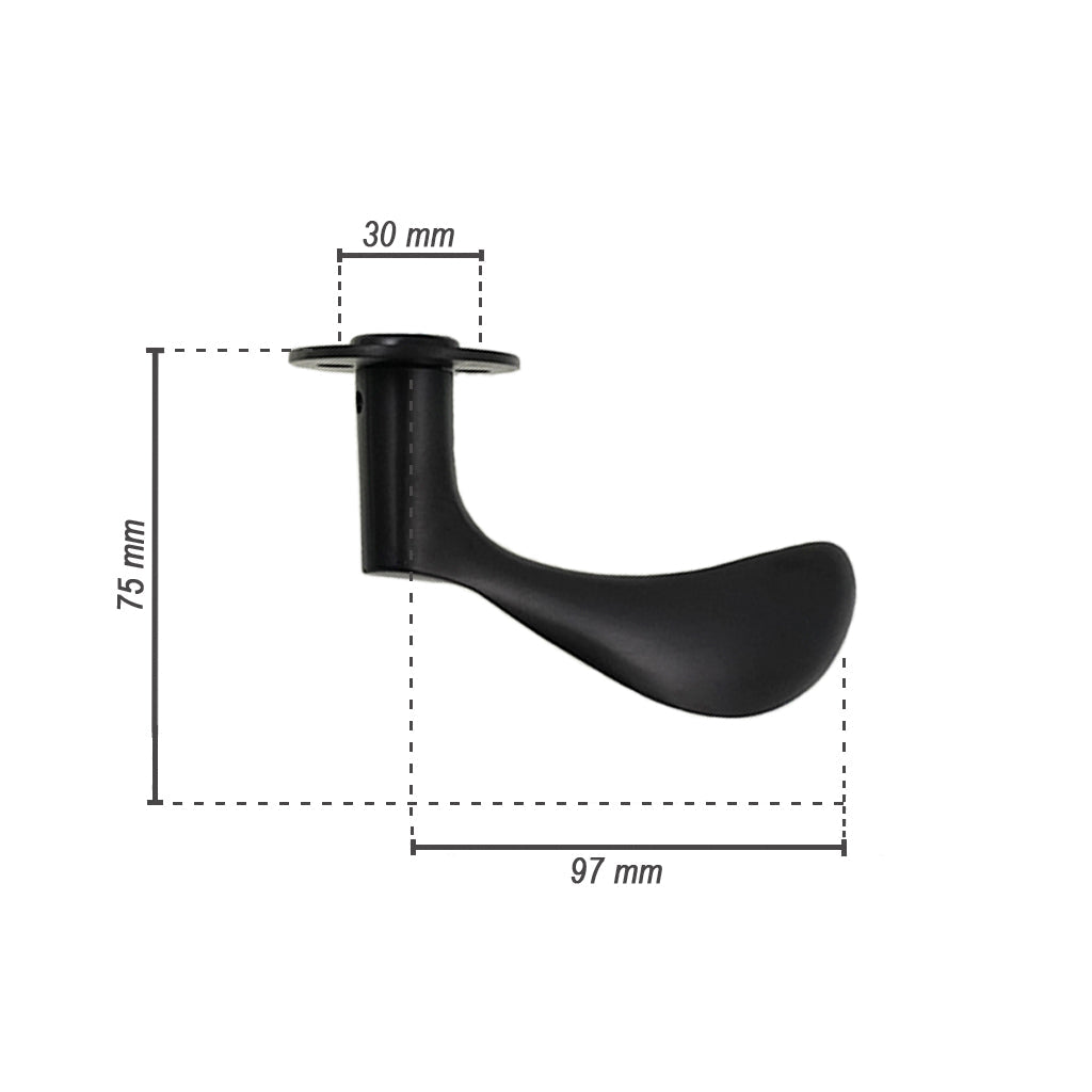 Arne Jacobsen Dörrhandtag – AJ97 dörrhandtag med charcoal-finish 97 mm. Liten modell c/c 30 mm.
