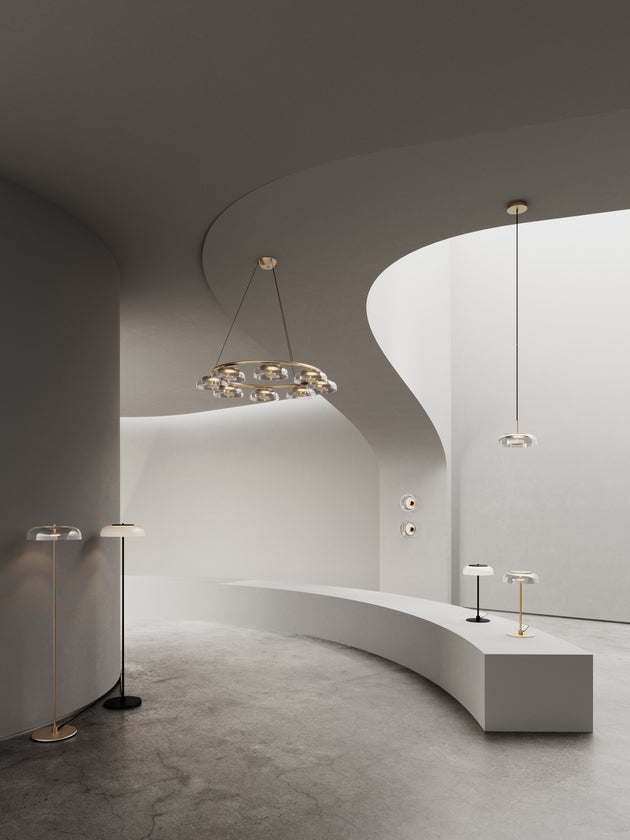 Blossi 8 ljuskrona, nordic gold / clear • NUURA
