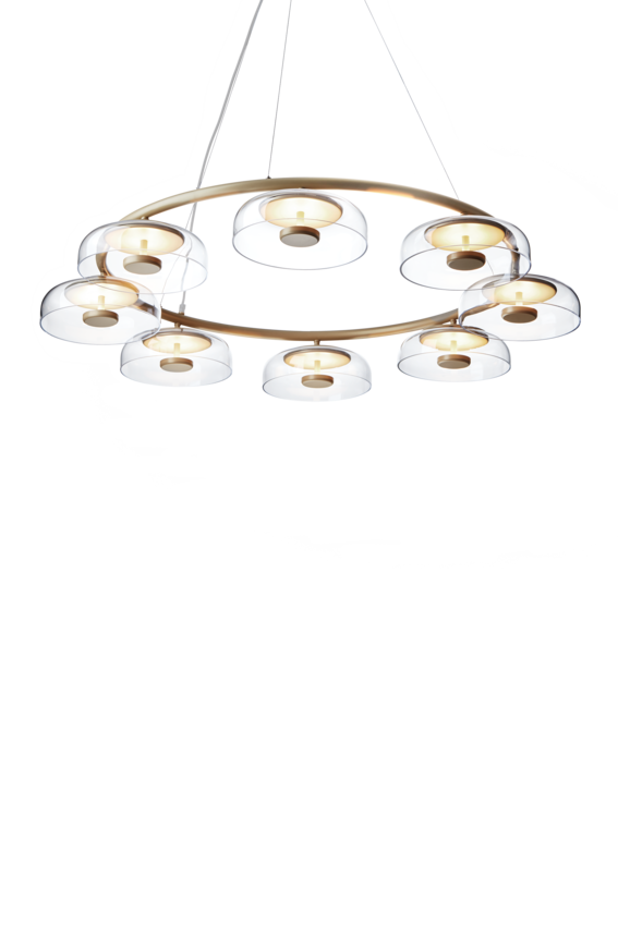 Blossi 8 ljuskrona, nordic gold / clear • NUURA