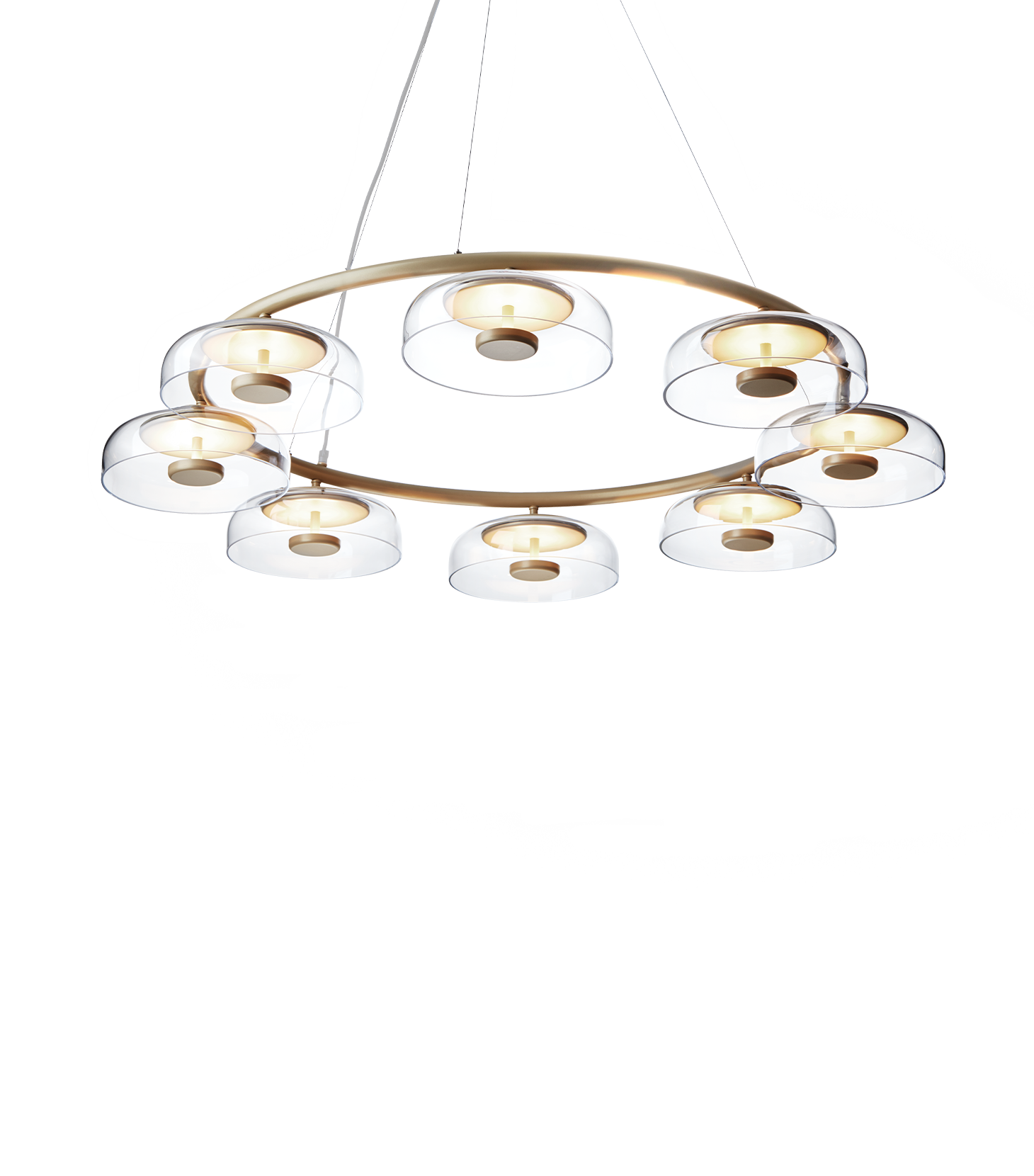 Blossi 8 ljuskrona, nordic gold / clear • NUURA