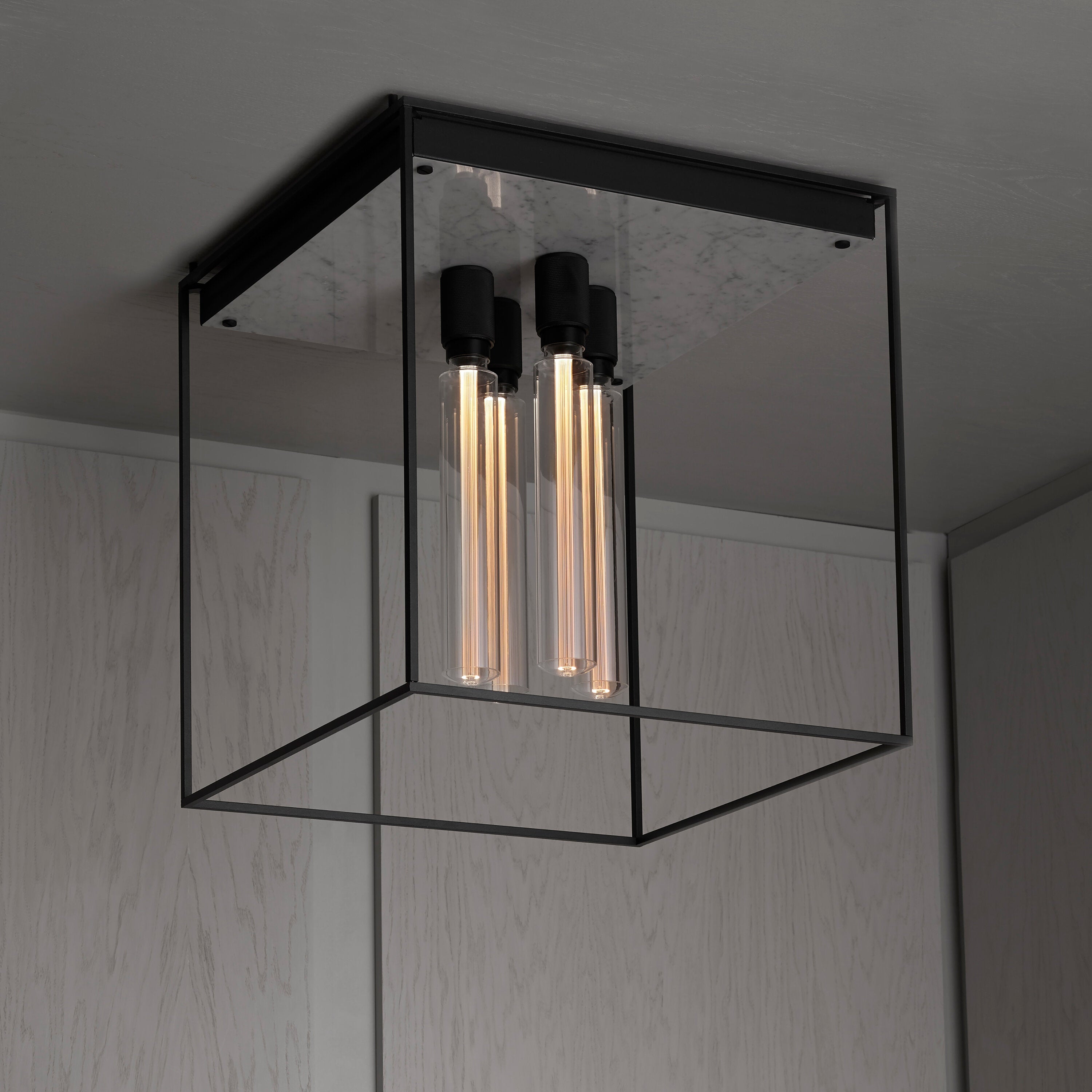 Caged 4.0 taklampa med vit marmor • Buster + Punch