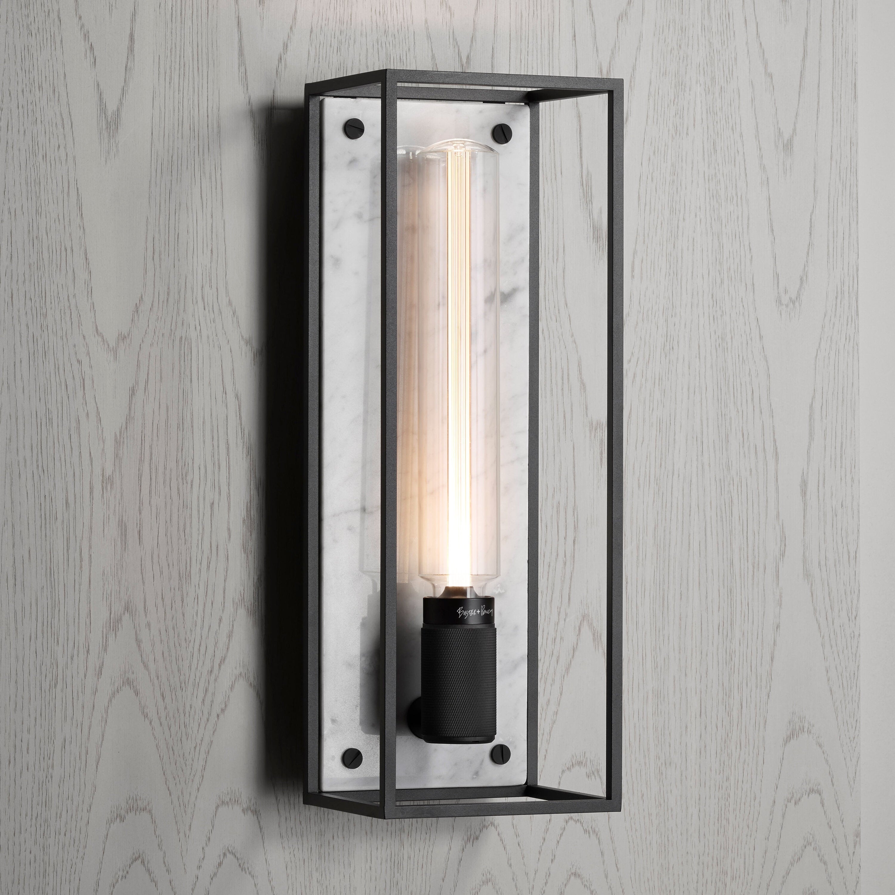 Caged vägglampa med vit marmor/large • Buster + Punch