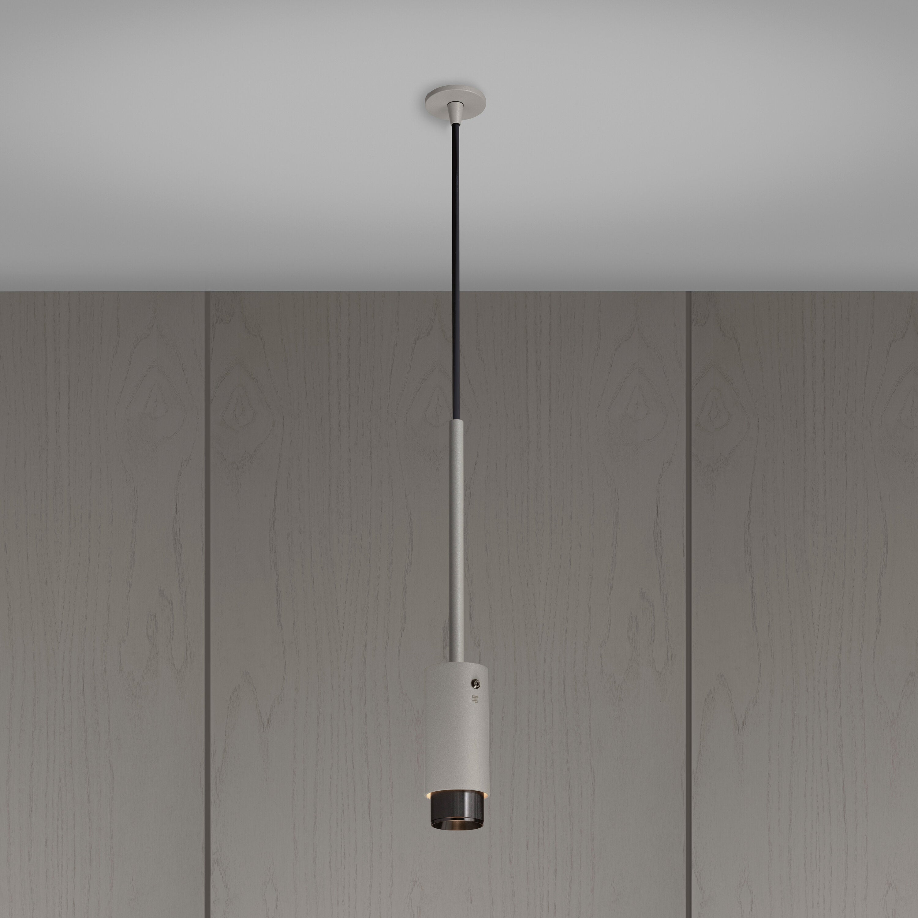 Exhaust pendellampa i sten med detaljer i gun metal • Buster + Punch