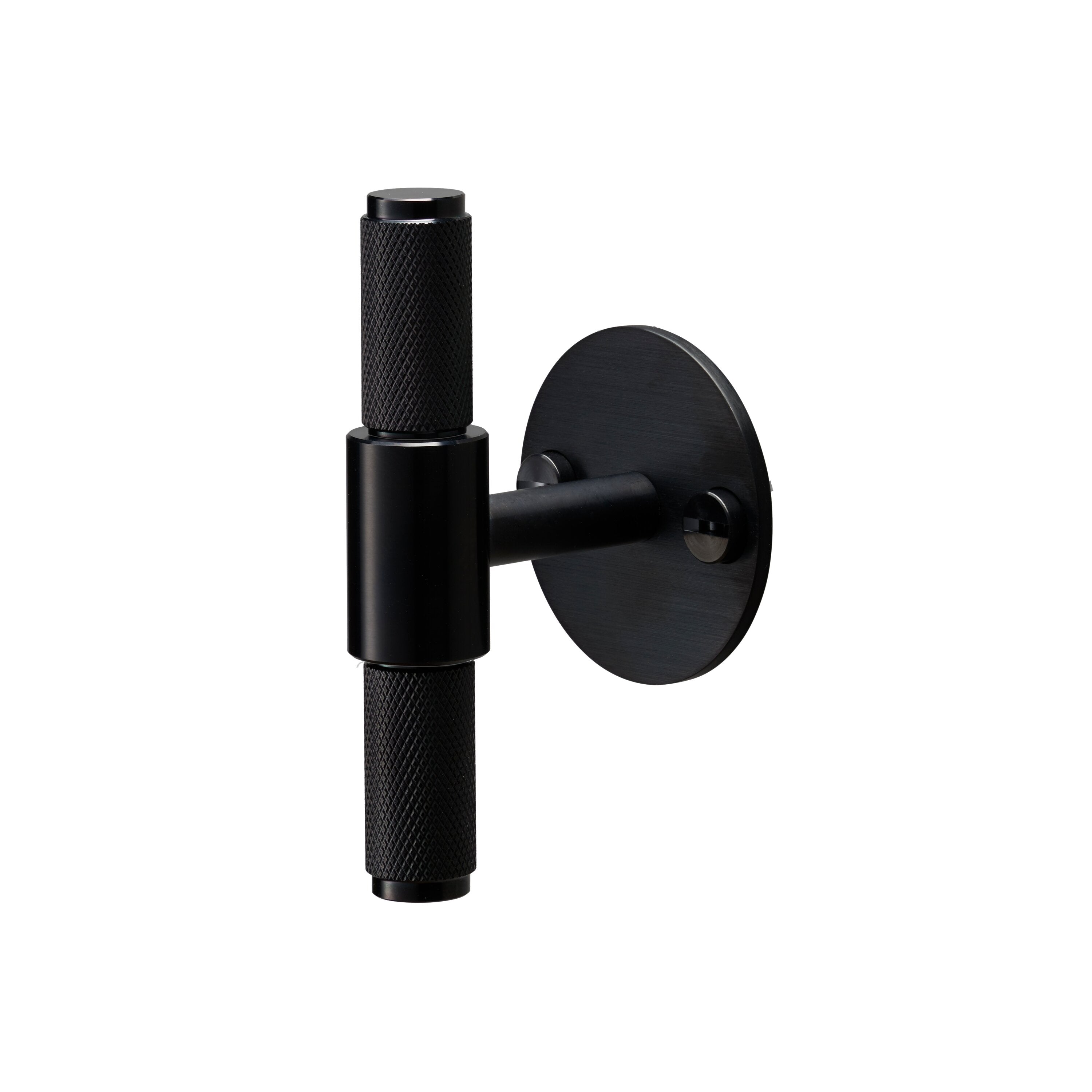 Cross T-bar i svart med bakplatta och diamantslipat mönster • Buster + Punch