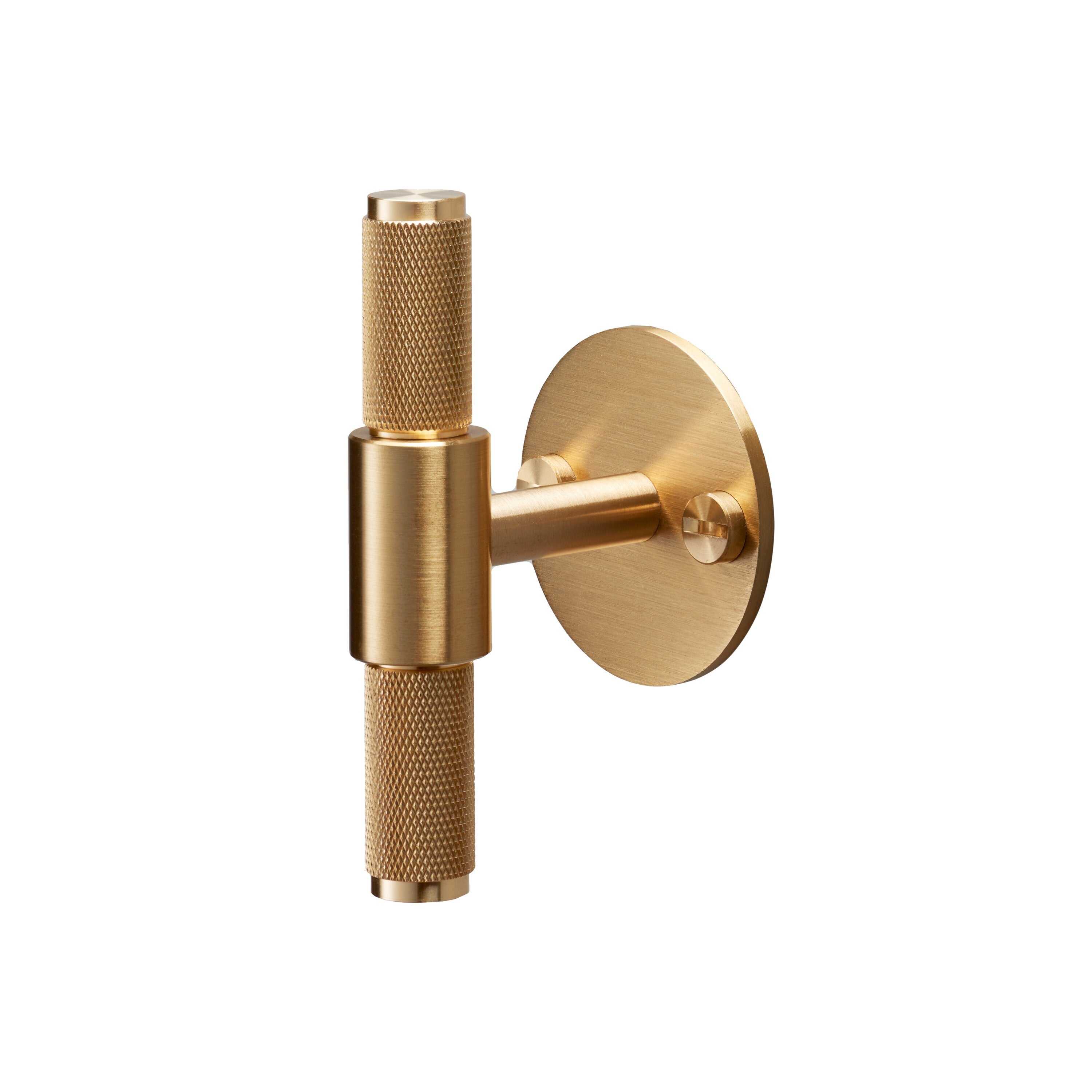 Cross T-bar i massiv mässing med bakplatta och diamantslipat mönster • Buster + Punch