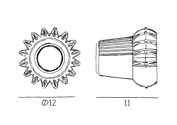 Eyeball produktriktning med måtten 12 cm i diameter och 11 cm på djupet