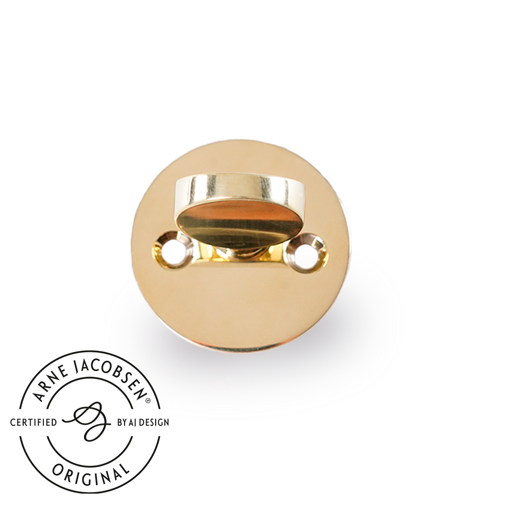 Arne Jacobsen-vred för ytterdörr i polerad mässing cc 30 mm. ASSA