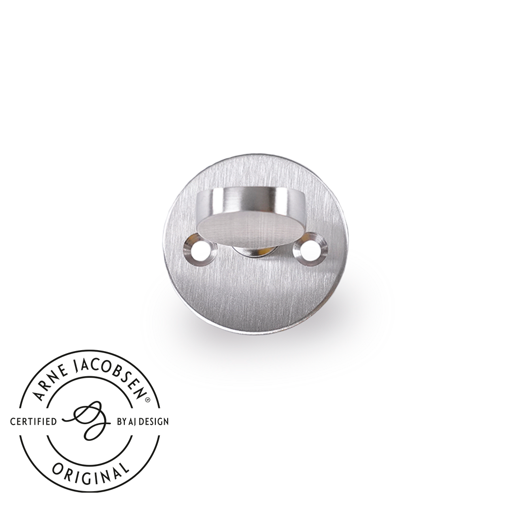 Arne Jacobsen vred för ytterdörr i borstat rostfritt stål cc 30 mm. ASSA