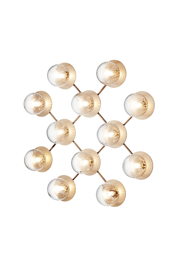 Liila 12 vägg- och taklampa, nordic gold / optic clear • NUURA