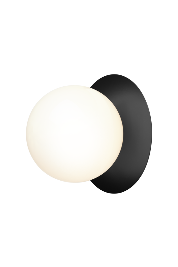 Liila 1 vägg- och taklampa, black / opal • NUURA