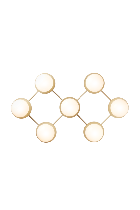 Liila 7 vägg- och taklampa, nordic gold / opal • NUURA