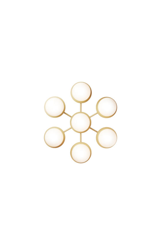 Liila Star vägg- och taklampa, nordic gold / opal • NUURA
