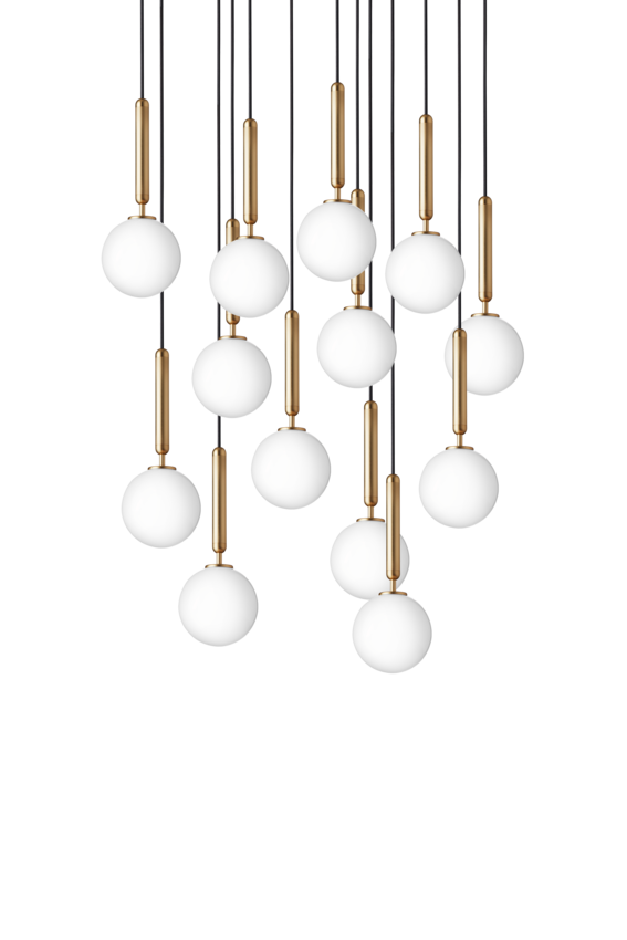 Miira 13 pendel, brass / opal • NUURA