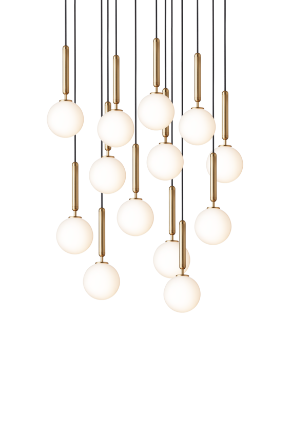 Miira 13 pendel, brass / opal • NUURA