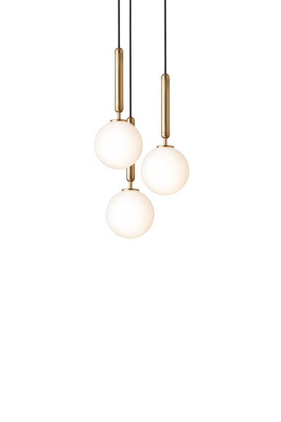 Miira 3 pendel, brass / opal • NUURA