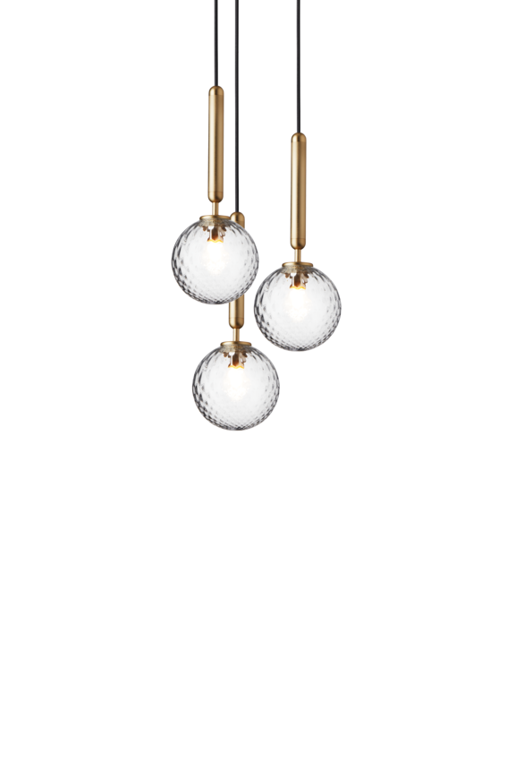 Miira 3 pendel, brass / optic clear • NUURA