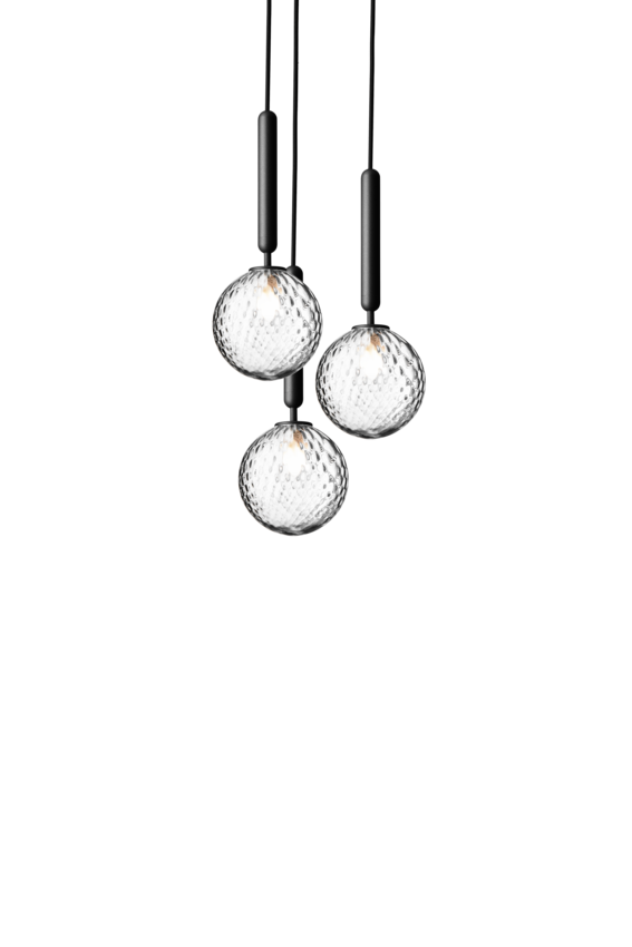 Miira 3 pendel, rock grey / optic clear • NUURA