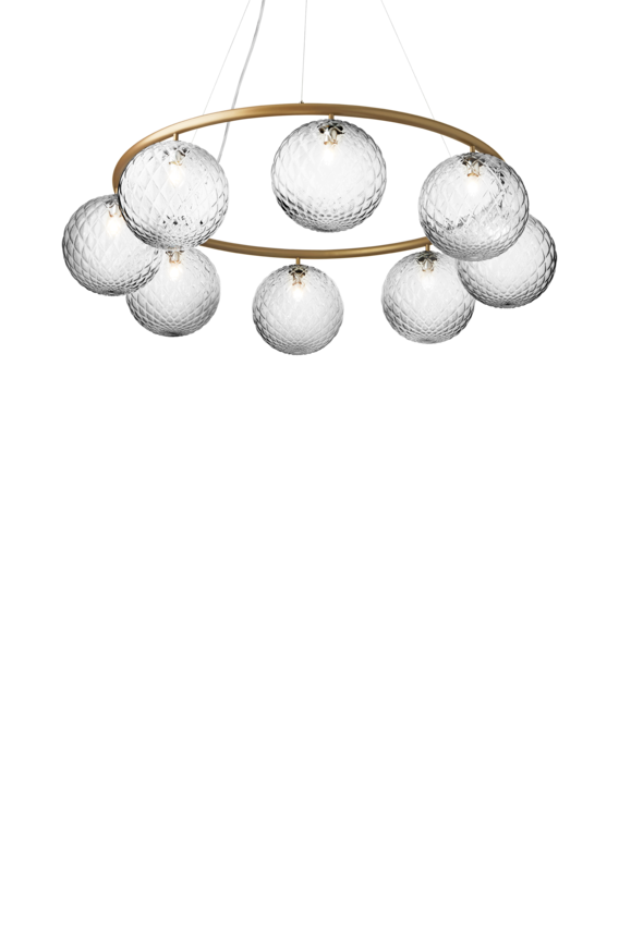 Miira 8 Circular ljuskrona, brass / optic clear • NUURA