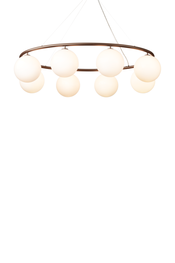 Miira 8 Oval ljuskrona, dark bronze / opal • NUURA