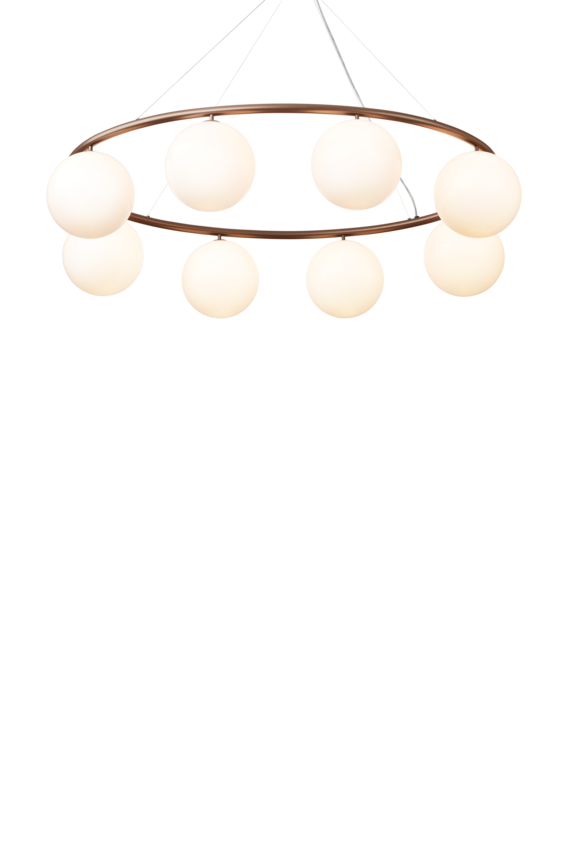 Miira 8 Oval ljuskrona, dark bronze / opal • NUURA