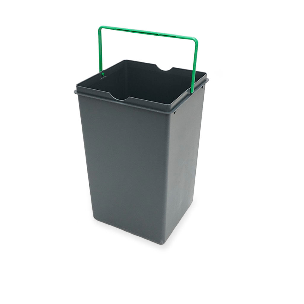Copenhagen 14L Dark Grey Green • Avfallshink på 14 liter i mörkgrå plast med grönt handtag.
