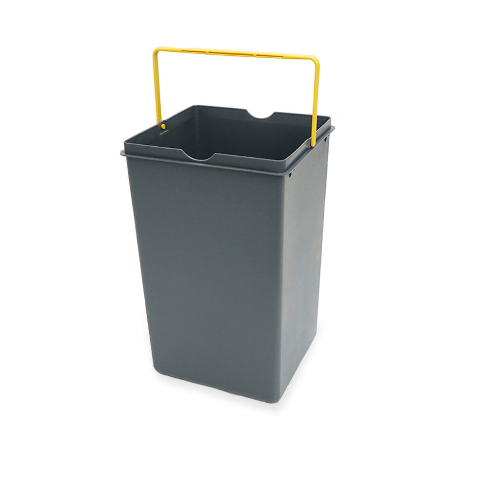 Copenhagen 14L Dark Grey Yellow • Avfallshink på 14 liter i mörkgrå plast med gult handtag.