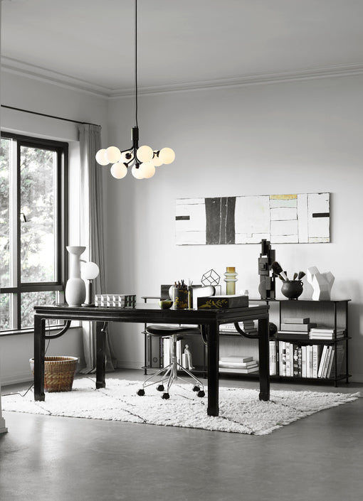 Apiales 9 ljuskrona, satin black / opal • NUURA