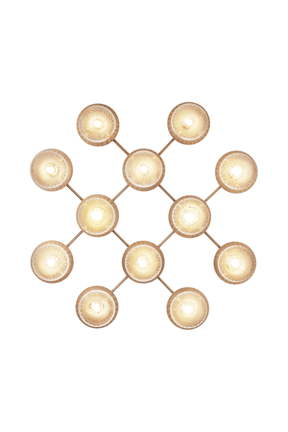 Liila 12 vägg- och taklampa, nordic gold / optic clear • NUURA