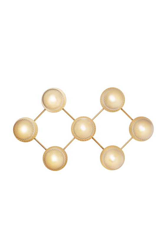 Liila 7 vägg- och taklampa, nordic gold / optic clear • NUURA