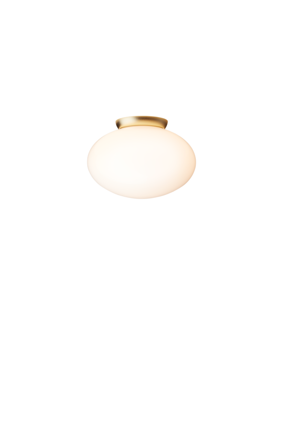 Rizzatto 301 taklampa, satin brass / opal • NUURA