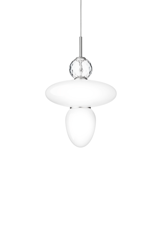 Rizzatto 43 pendel, satin silver / opal • NUURA