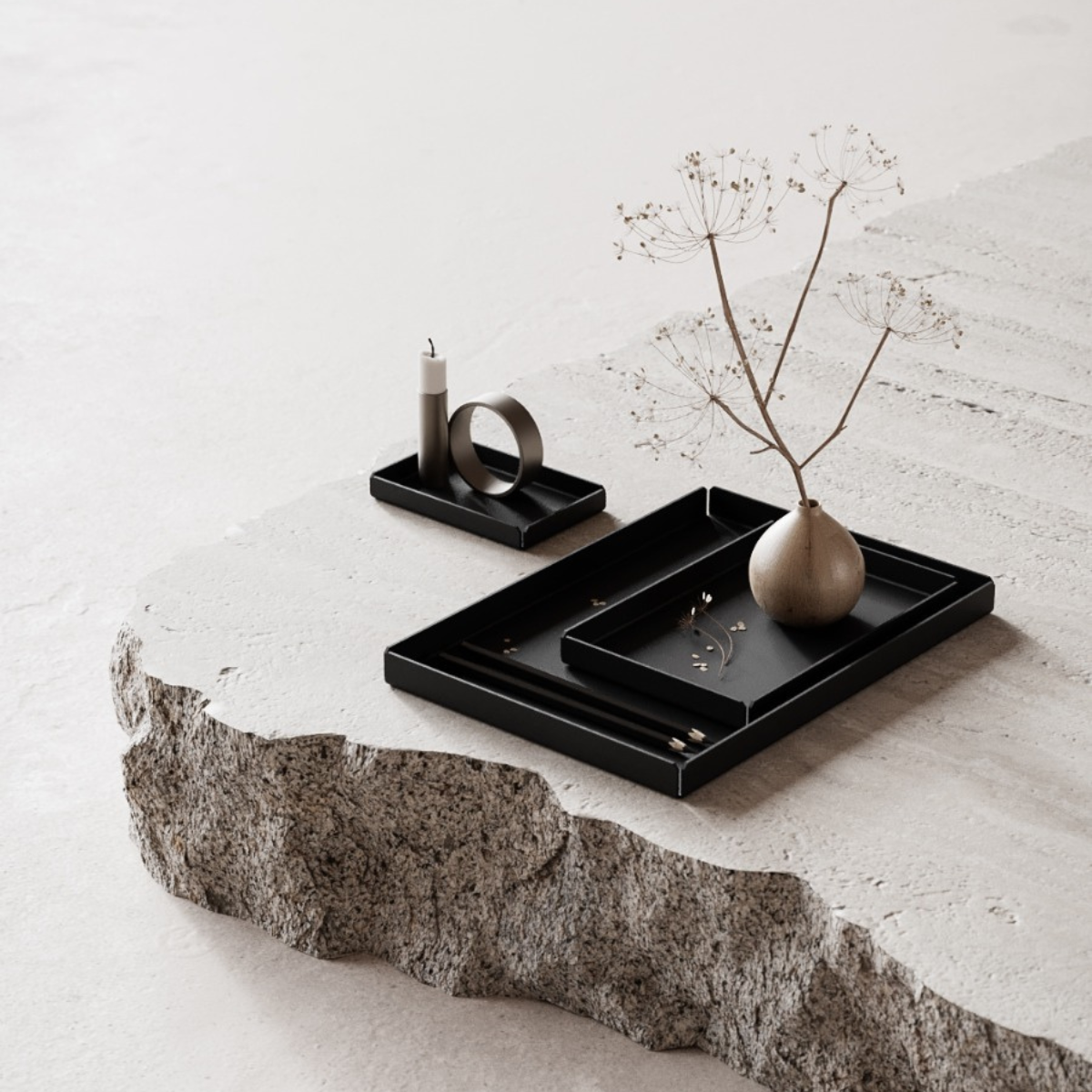 Metallbrickor (3 st.), svart • NICHBA