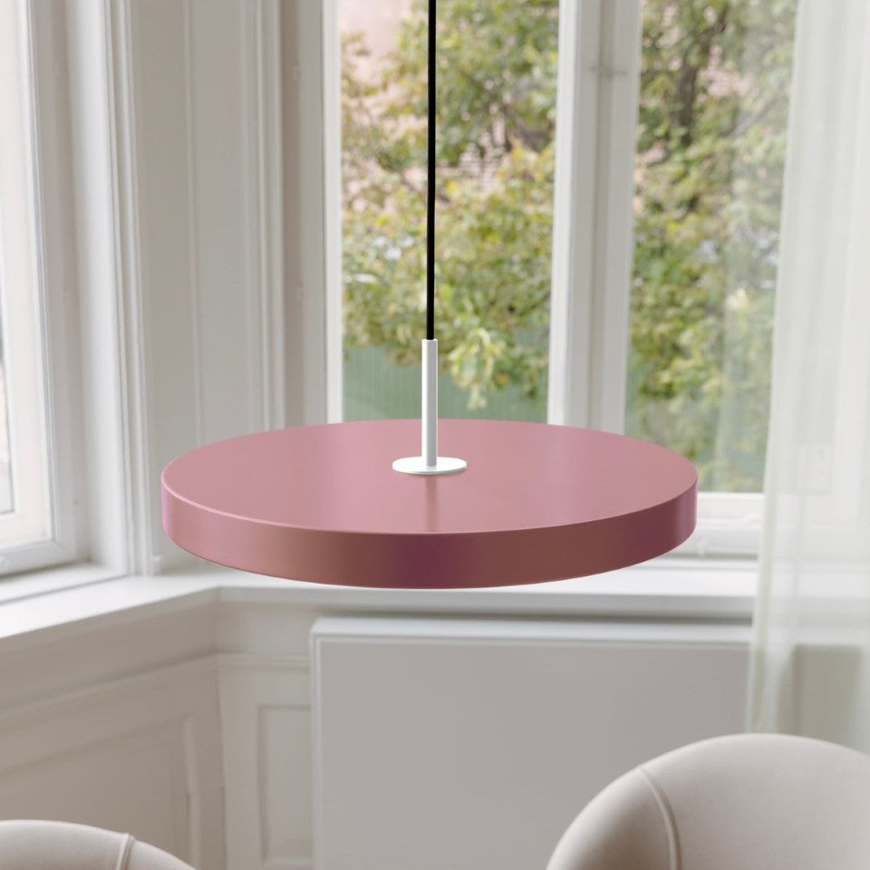 Asteria Plus pendellampa, rosa och stål • UMAGE - Copenhagenhomedesign
