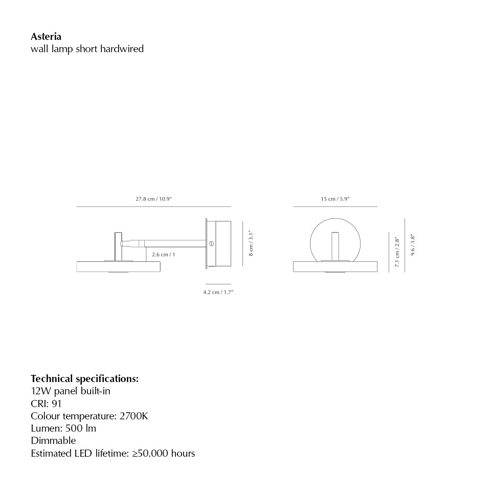 Asteria Wall væglampe (med hardwire add on), oliven og stål • UMAGE - Copenhagenhomedesign