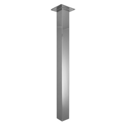 Fyrkantiga justerbara bordsben i blank krom, 71 cm (4-pack)